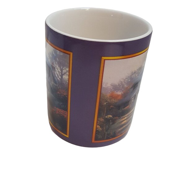 Vintage Thomas Kinkade Coffee Mug 12 oz Painter of Light Lilac Cottage 2001 - Picture 3 of 5